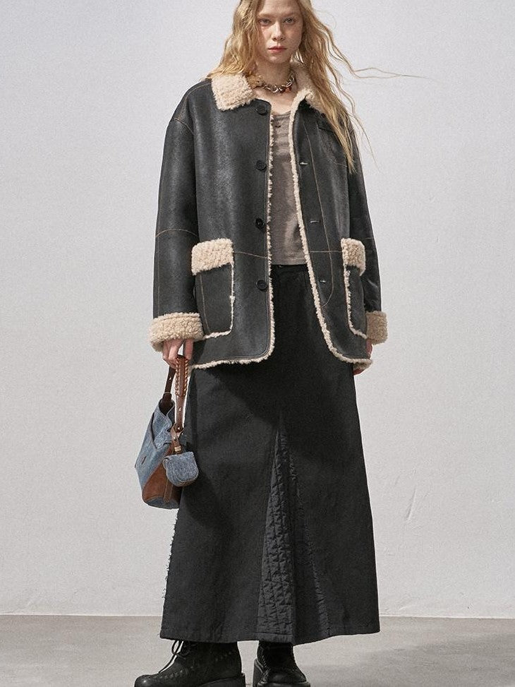 DIDDI MODA Black Quilted Patchwork Asymmetric Sculpted Tailoring Women&