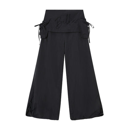 DIDDI_MODA_Black_Rhinestone_Cargo_Pockets_Faux_Two_Piece_Low_Waist_Women&