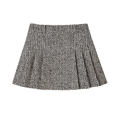 DIDDI_MODA_Black_White_Plaid_Minimalist_Bow_Women&
