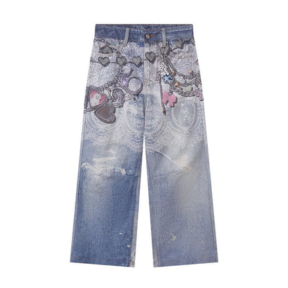 DIDDI_MODA_Blue_Chain_Digital_Print_Bow_Pattern_Women&