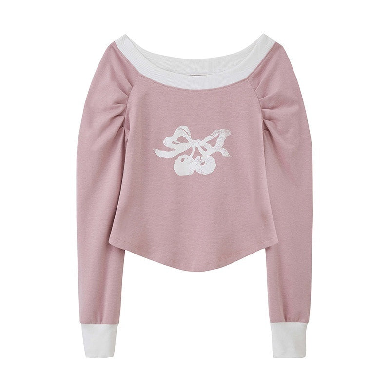 DIDDI_MODA_Bow_Cherry_Off_Shoulder_Pleated_Women&