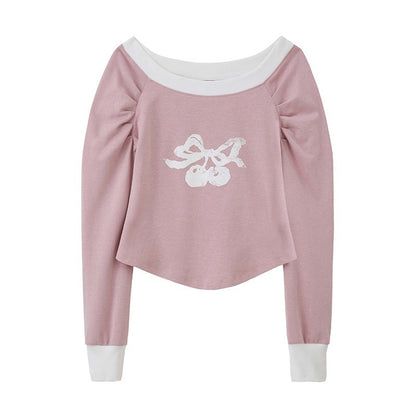 DIDDI_MODA_Bow_Cherry_Off_Shoulder_Pleated_Women&