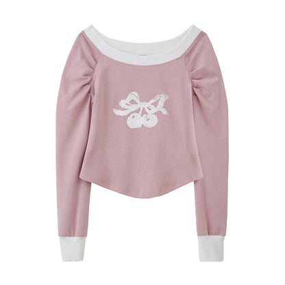 DIDDI_MODA_Bow_Cherry_Off_Shoulder_Pleated_Women&