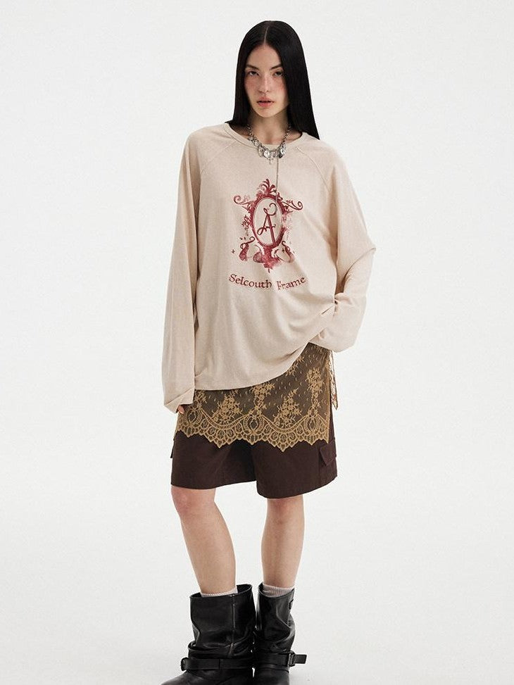 DIDDI MODA Bow Floral Applique Embroidery Print Women&