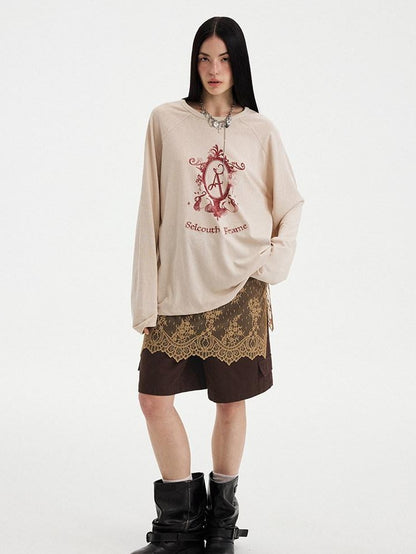 DIDDI MODA Bow Floral Applique Embroidery Print Women&