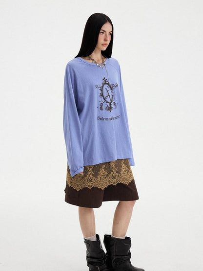 DIDDI MODA Bow Floral Applique Embroidery Print Women&