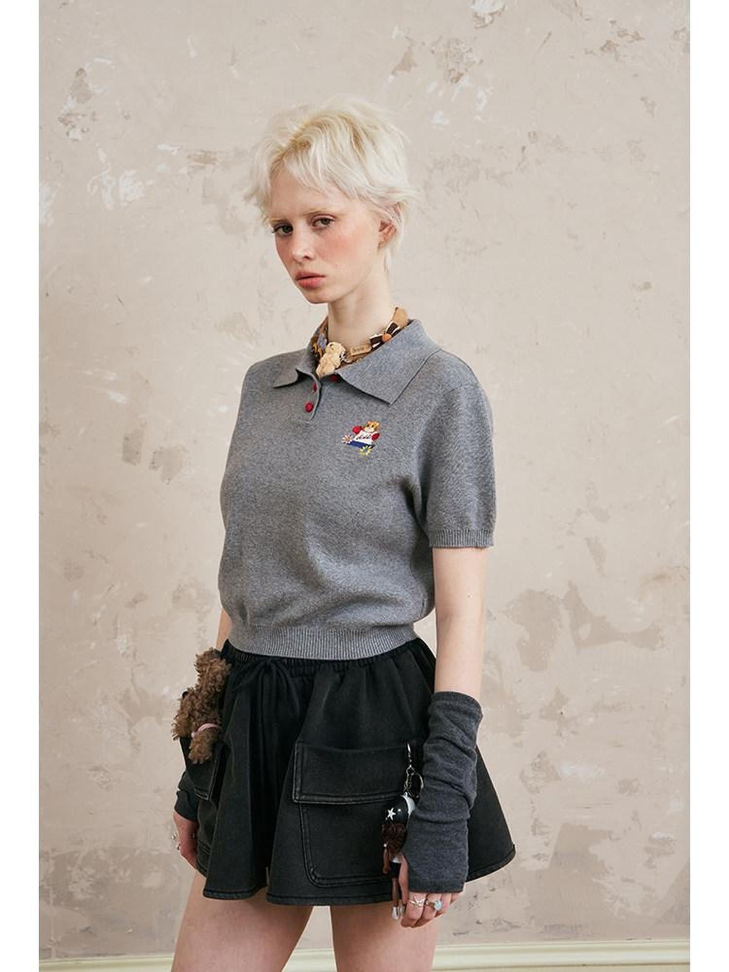 DIDDI MODA Boxing Mouse Polo Collar Women&