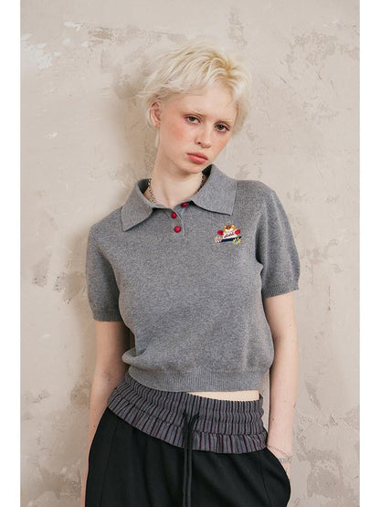 DIDDI MODA Boxing Mouse Polo Collar Women&