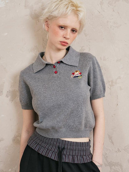 DIDDI MODA Boxing Mouse Polo Collar Women&