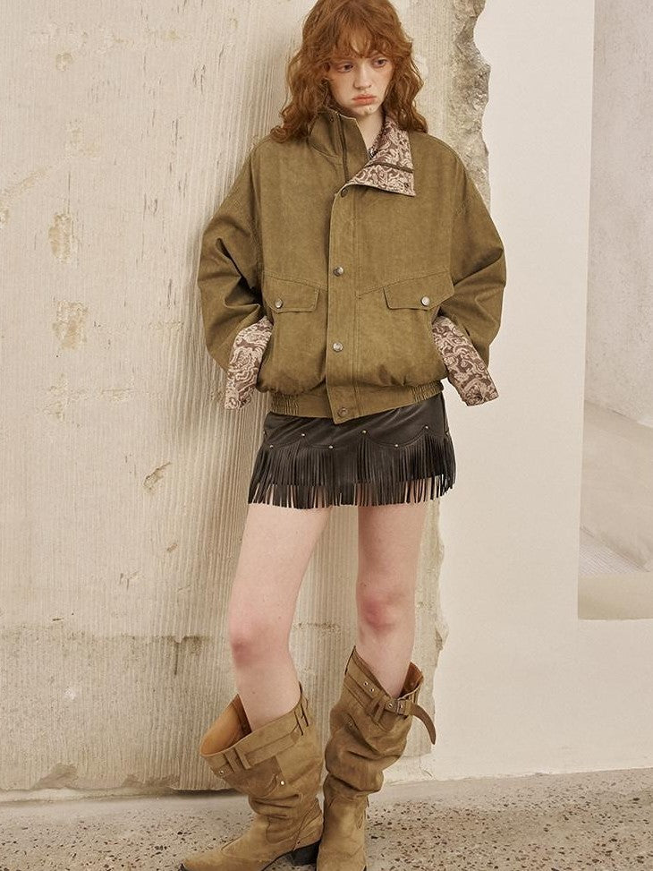 DIDDI MODA Brown Fringe Distressed Princess Hline Women&