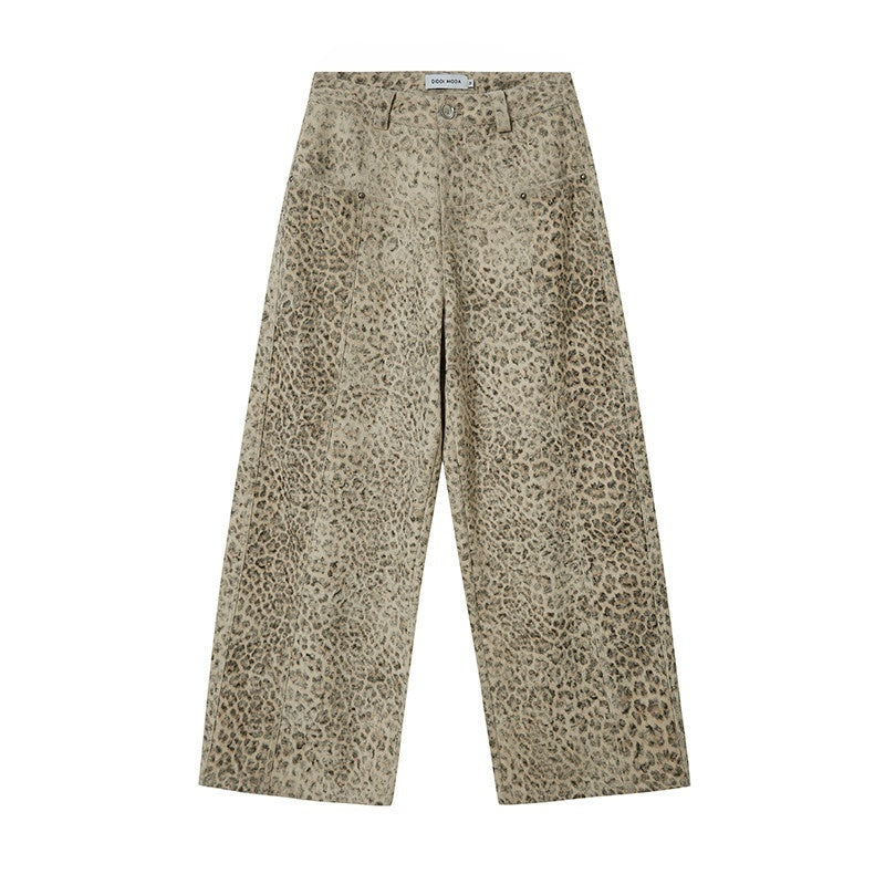 DIDDI_MODA_Brown_Leopard_Print_Wide_Leg_Blazer_Women&