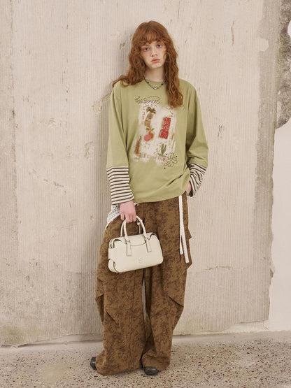 DIDDI MODA Brushstroke Stripe Patchwork Women&