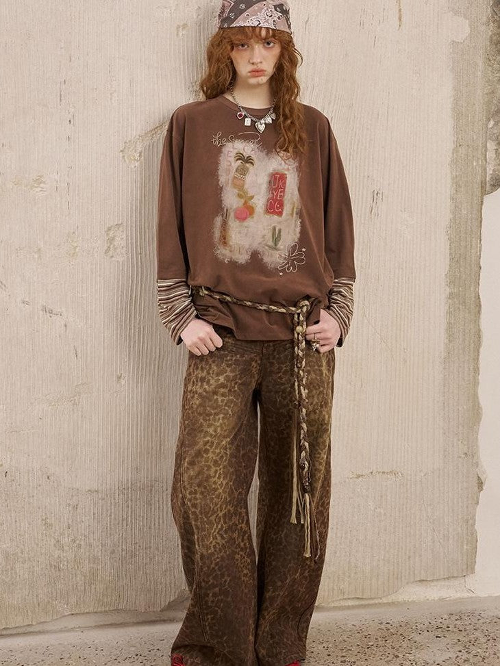 DIDDI MODA Brushstroke Stripe Patchwork Women&