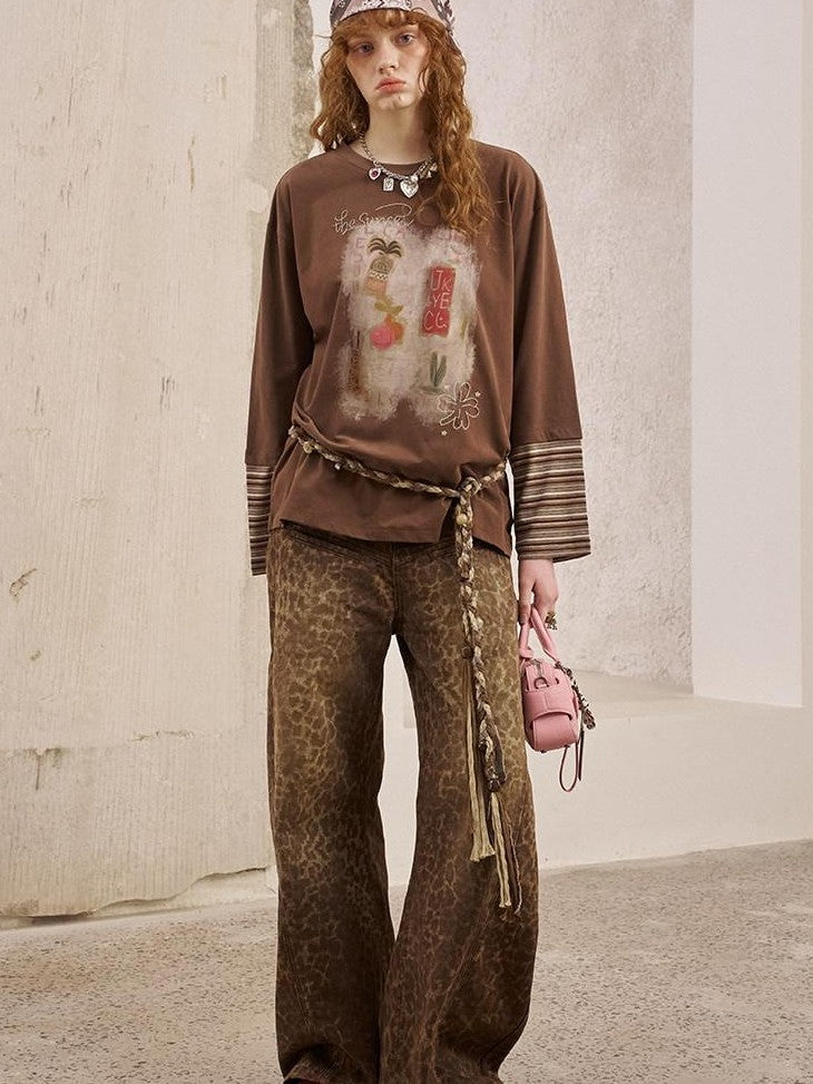 DIDDI MODA Brushstroke Stripe Patchwork Women&