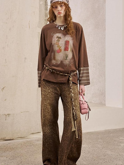 DIDDI MODA Brushstroke Stripe Patchwork Women&