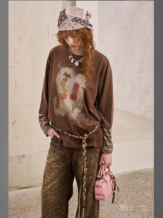 DIDDI MODA Brushstroke Stripe Patchwork Women&