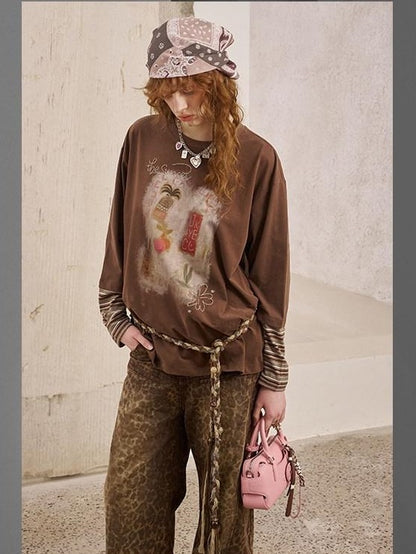 DIDDI MODA Brushstroke Stripe Patchwork Women&