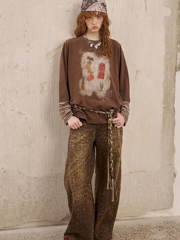 DIDDI MODA Brushstroke Stripe Patchwork Women&