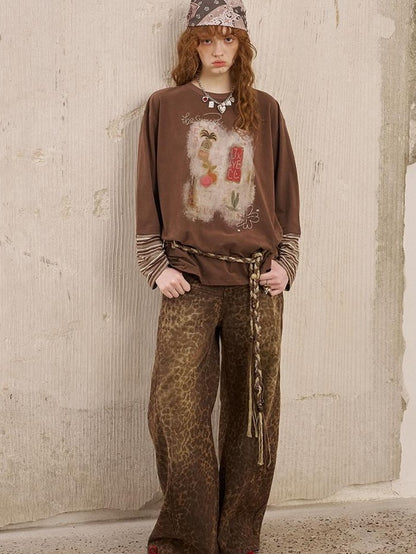 DIDDI MODA Brushstroke Stripe Patchwork Women&