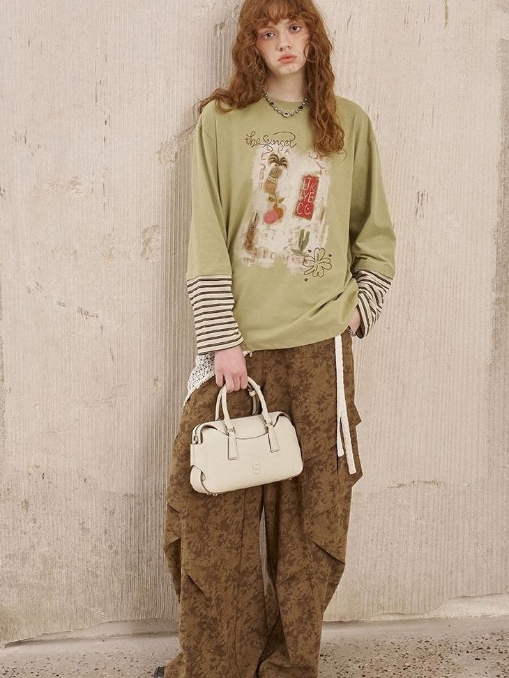 DIDDI MODA Brushstroke Stripe Patchwork Women&