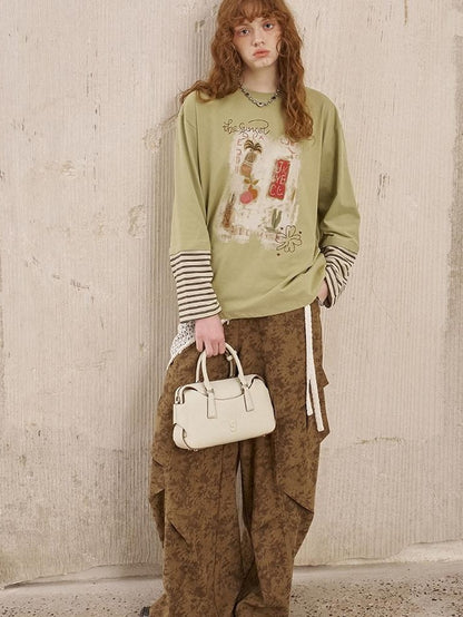 DIDDI MODA Brushstroke Stripe Patchwork Women&