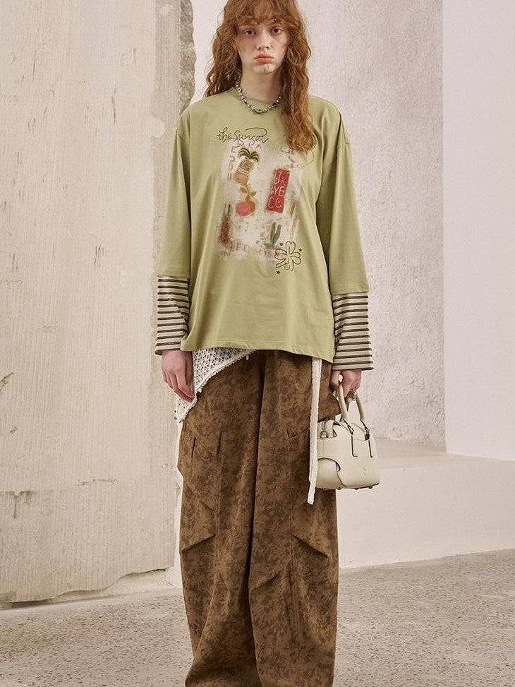 DIDDI MODA Brushstroke Stripe Patchwork Women&