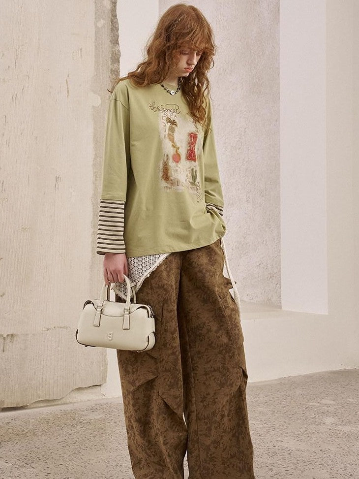 DIDDI MODA Brushstroke Stripe Patchwork Women&