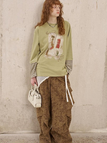 DIDDI MODA Brushstroke Stripe Patchwork Women&