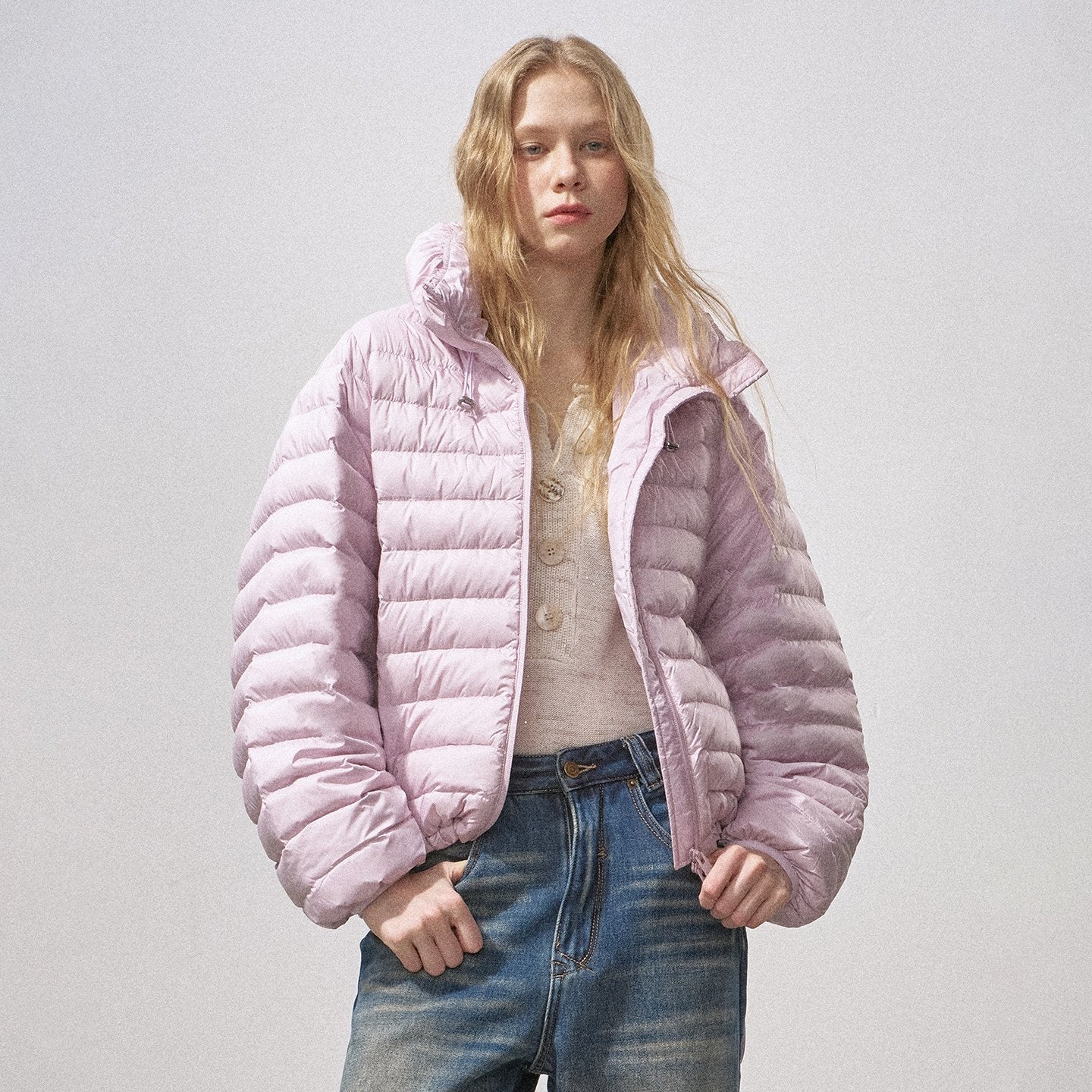 DIDDI_MODA_Bud_Stand_Collar_Turtle_Rib_Zipper_Cropped_Women&