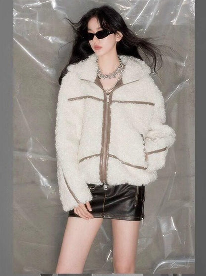 DIDDI MODA Bunny Ear Spliced Stripe Hooded Layered Bell Sleeve Women&