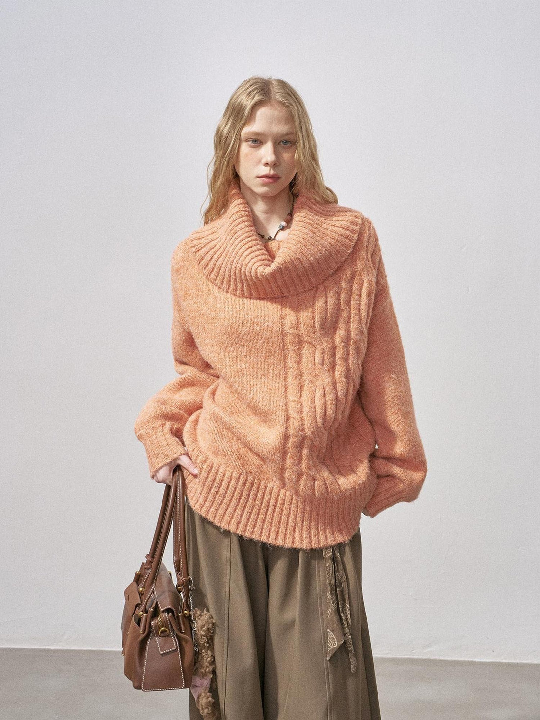 DIDDI MODA Cable Knit Bardot Relaxed Fit Women&