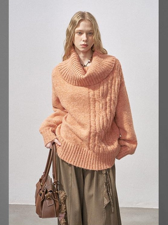 DIDDI MODA Cable Knit Bardot Relaxed Fit Women&