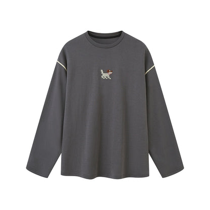 DIDDI_MODA_Cartoon_Dog_Toothbrush_Embroidered_Loose_Fit_Women&