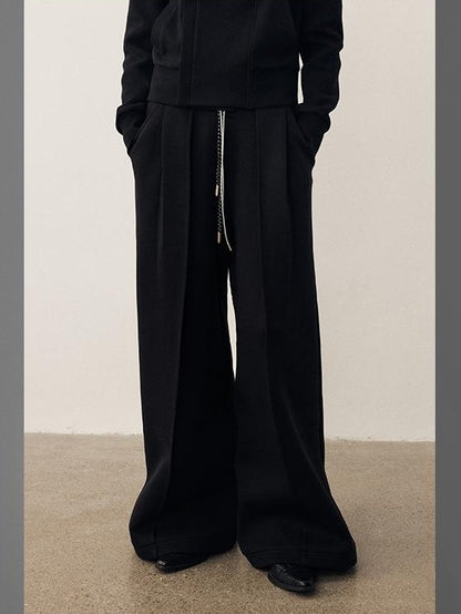 DIDDI MODA Casual Pleated Wide Leg Drape Women&