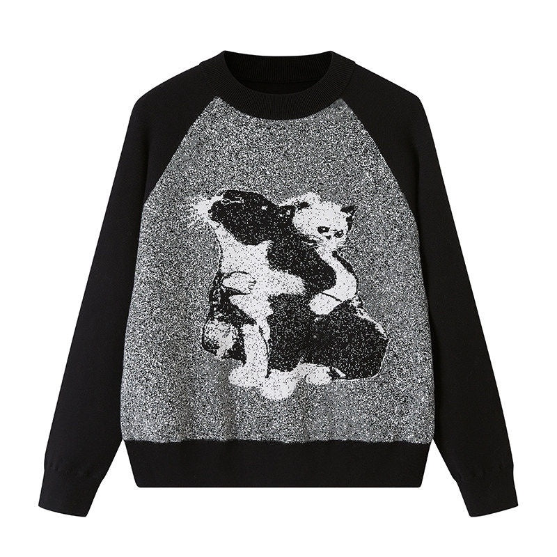 DIDDI_MODA_Cat_Apple_Fair_Isle_Letter_Pattern_Loose_Fit_Women&