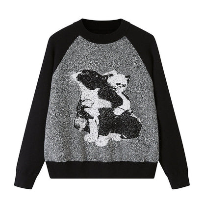 DIDDI_MODA_Cat_Apple_Fair_Isle_Letter_Pattern_Loose_Fit_Women&