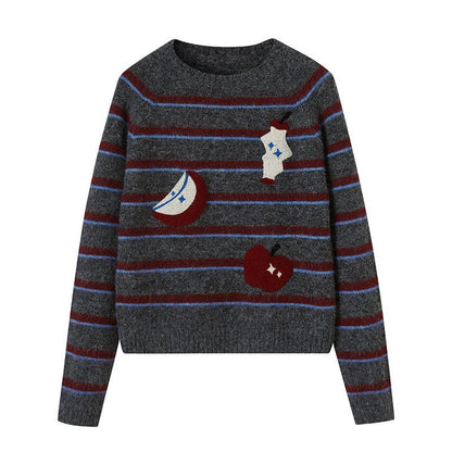 DIDDI_MODA_Cat_Apple_Fair_Isle_Letter_Pattern_Loose_Fit_Women&