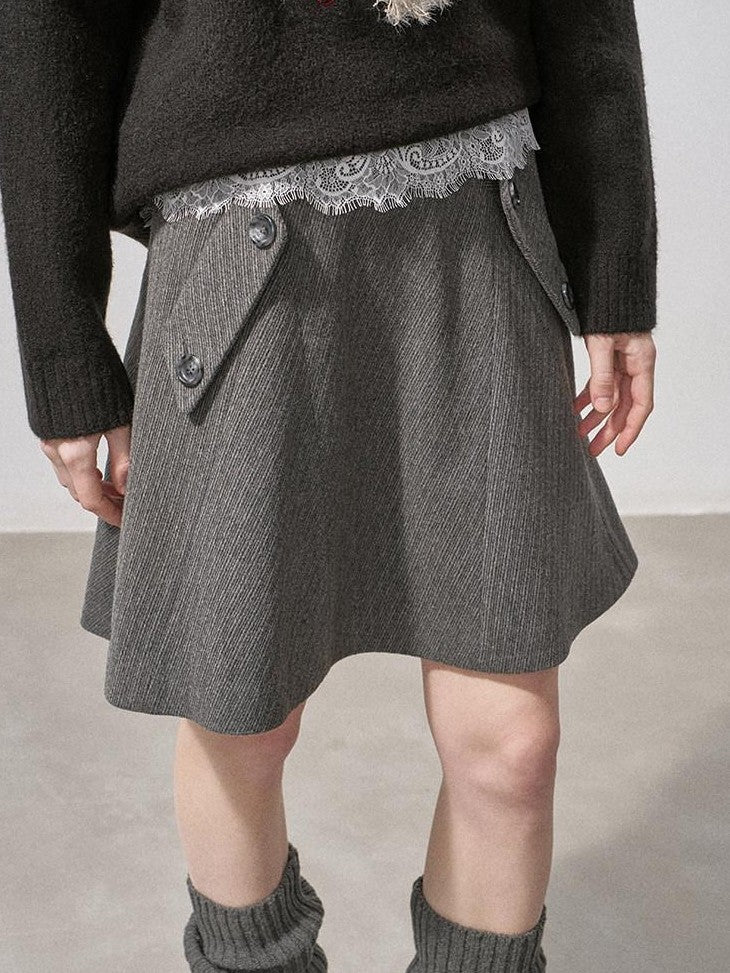 DIDDI MODA Checked Panel Aline Flared Mid Waist Women&