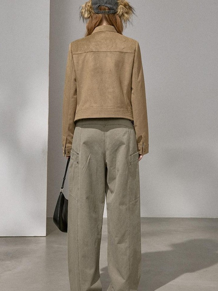 DIDDI MODA Chestnut Cropped Structured Cut Slim Fit Women&