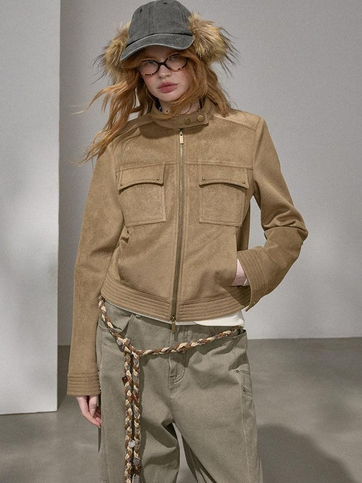 DIDDI MODA Chestnut Cropped Structured Cut Slim Fit Women&