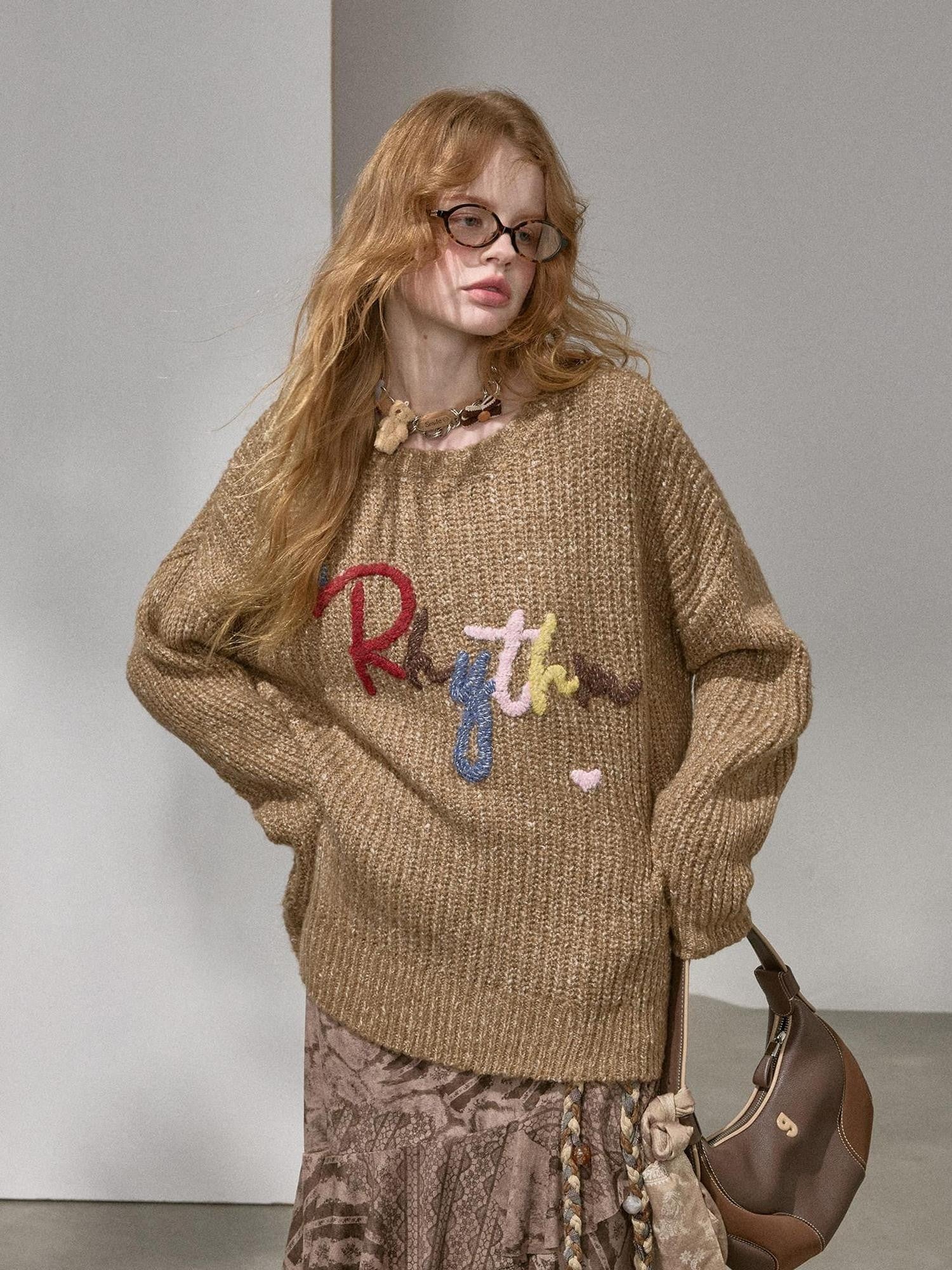 DIDDI MODA Cloud Sleeves Lettered Oversized Pullover Women&