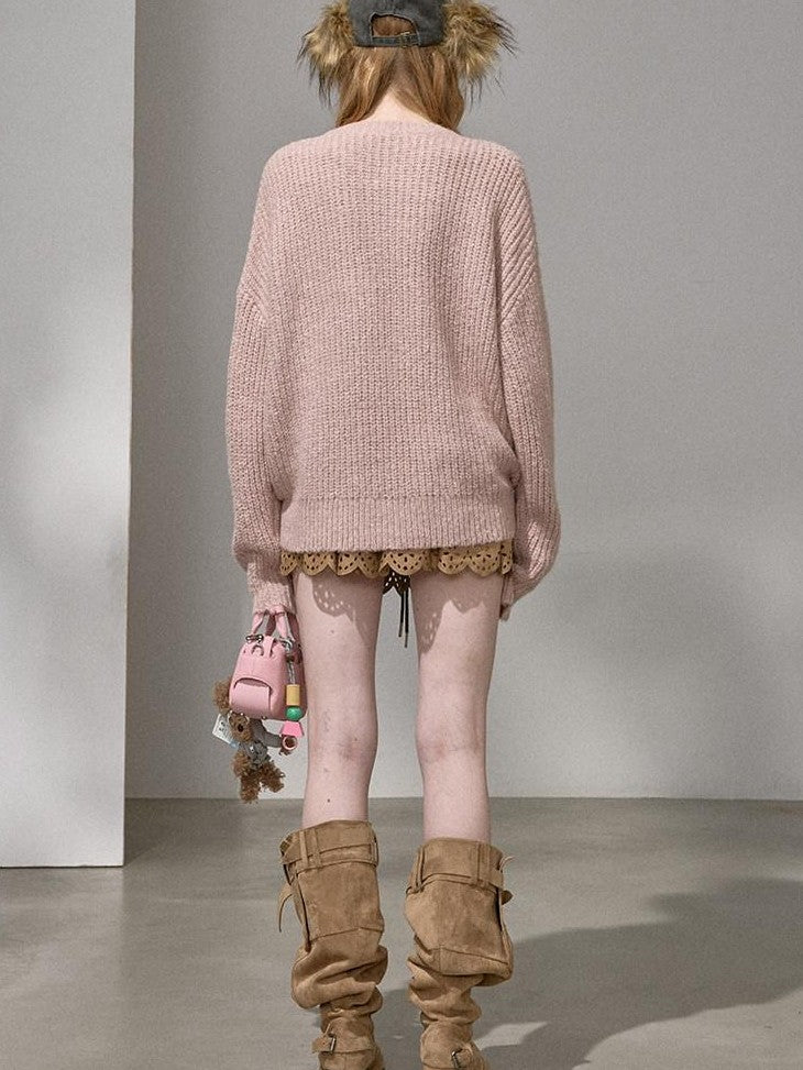 DIDDI MODA Cloud Sleeves Lettered Oversized Pullover Women&