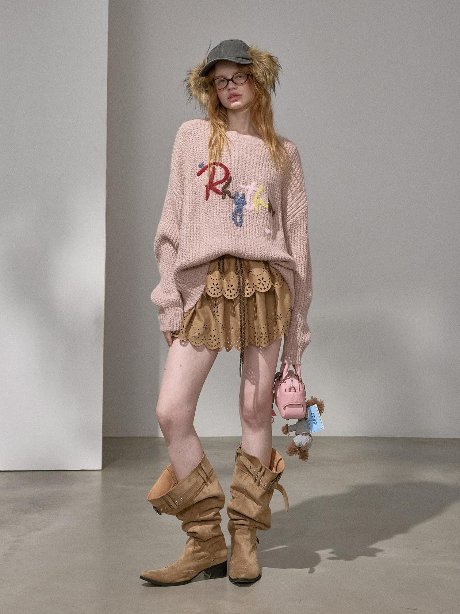 DIDDI MODA Cloud Sleeves Lettered Oversized Pullover Women&