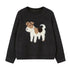 DIDDI_MODA_Cloudlike_Plush_Dog_Jacquard_Round_Neck_Pullover_Women&