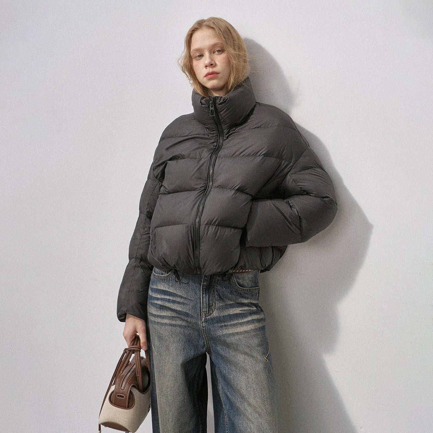 DIDDI_MODA_Cloudlike_Ribbed_Quilting_Stand_Collar_Women&