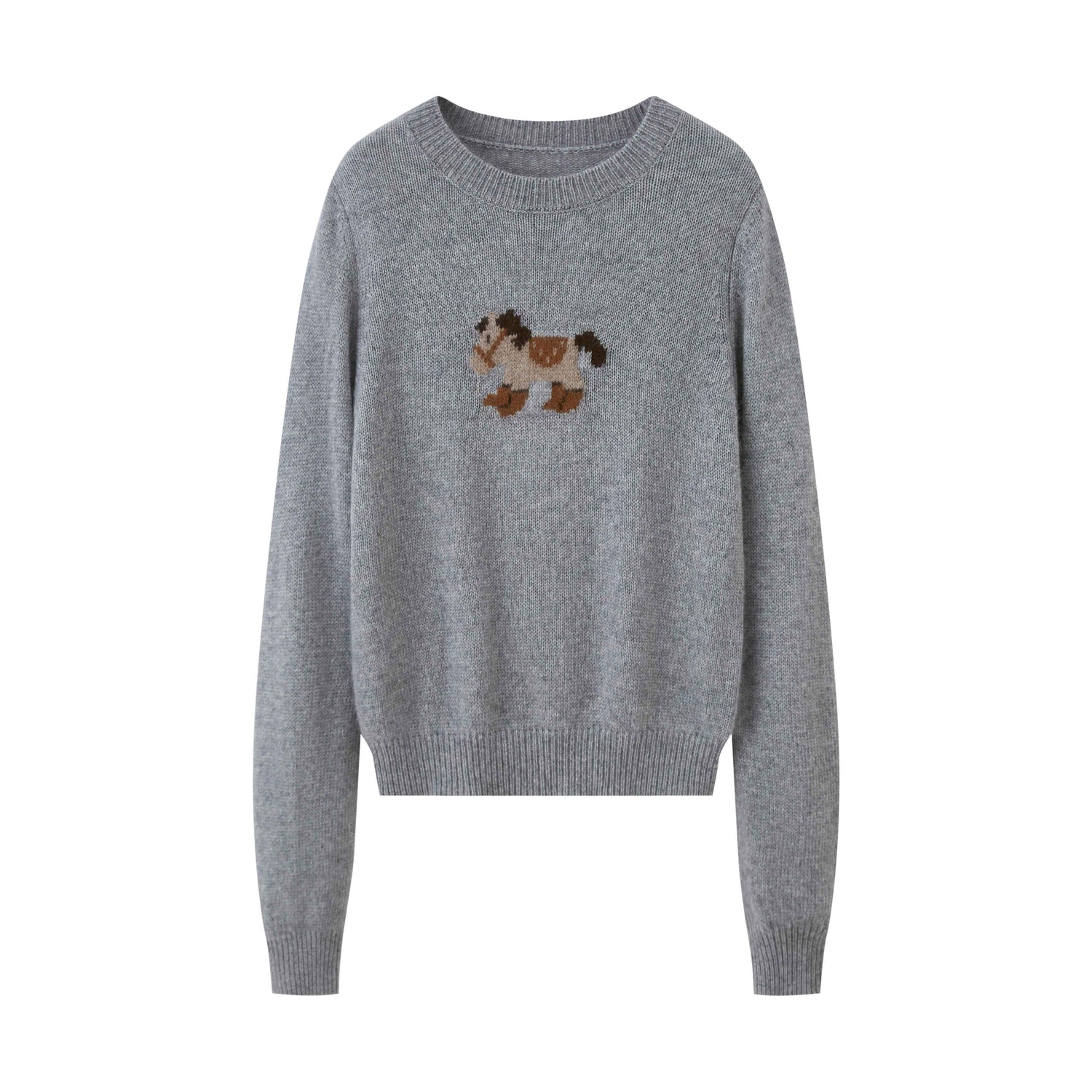 DIDDI_MODA_Cocoa_Red_Booted_Pony_Knit_Loose_Fit_Women&
