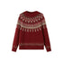 DIDDI_MODA_Cocoa_Red_Fair_Isle_Jacquard_Hooded_Women&