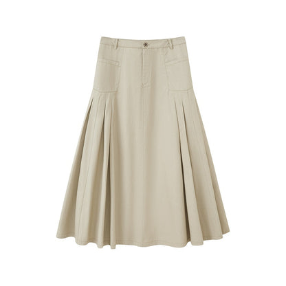 DIDDI_MODA_Coffee_Brown_Accordion_Pleat_Pocket_Flared_Mid_Waist_Women&