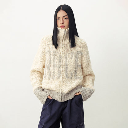 DIDDI_MODA_Color_Block_Letter_High_Neck_Loose_Fit_Zipper_Women&