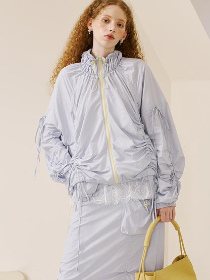 DIDDI MODA Colorblock Drawstring Lightweight Women&